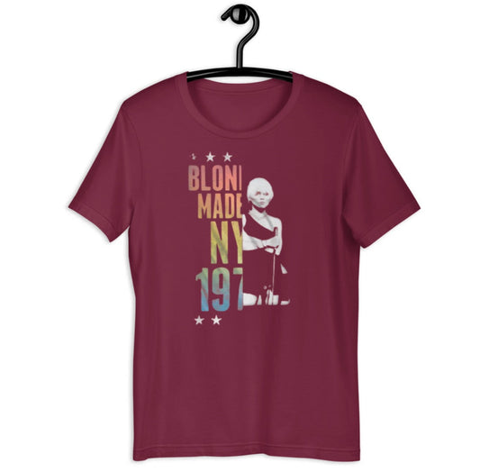 Blondie - NY Blondie 1974 Split T-Shirt (Maroon)