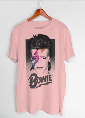 David Bowie Ziggy T-Shirt (Light Pink)