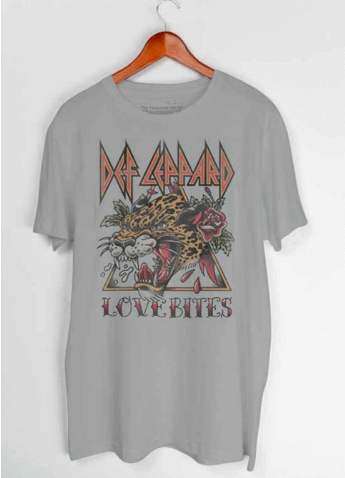 Def Leppard Vintage Love Bites Silver T-Shirt