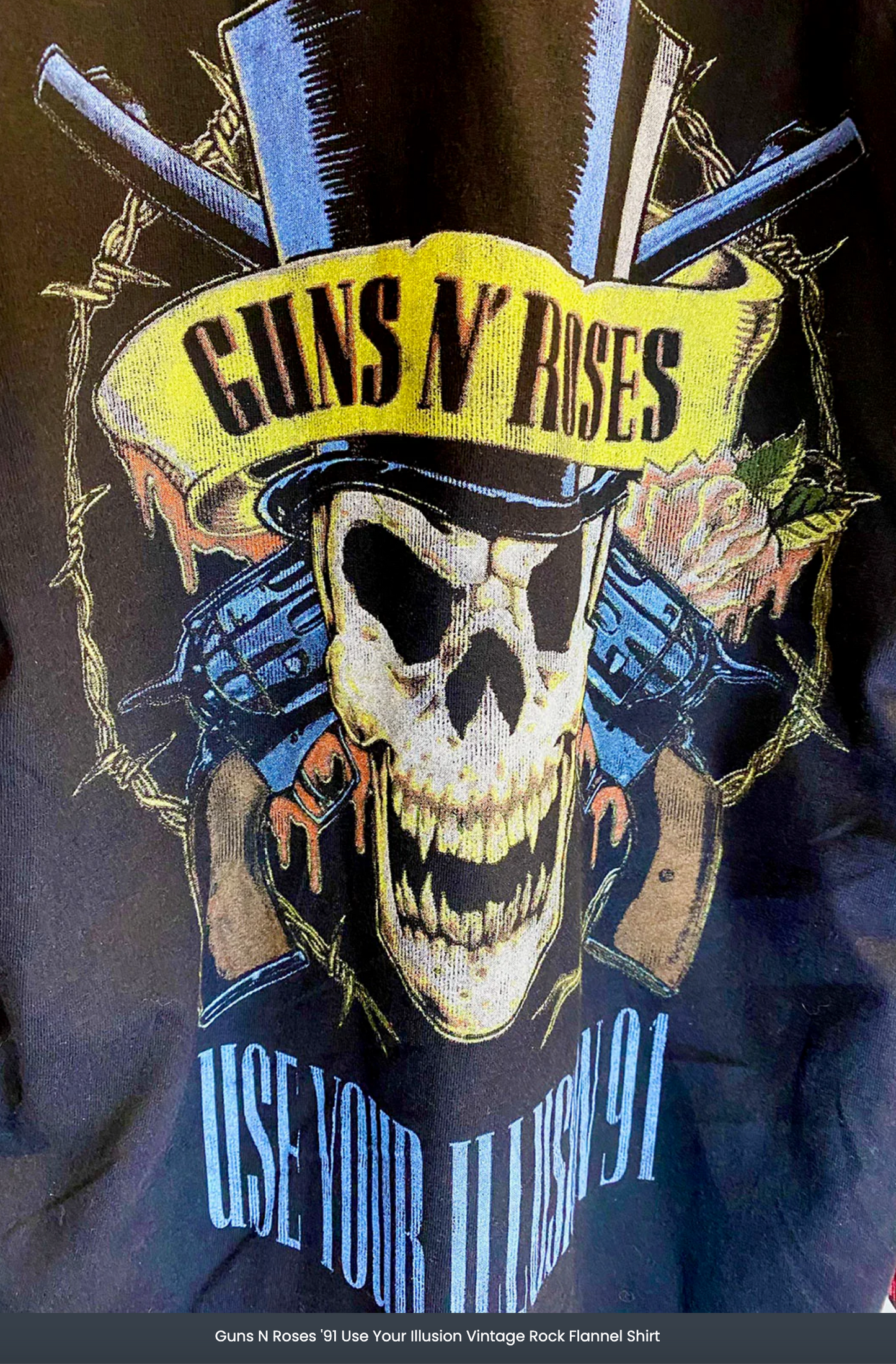 Guns n Roses '91 Use Your Illusion Vintage Rock Flannel Shirt