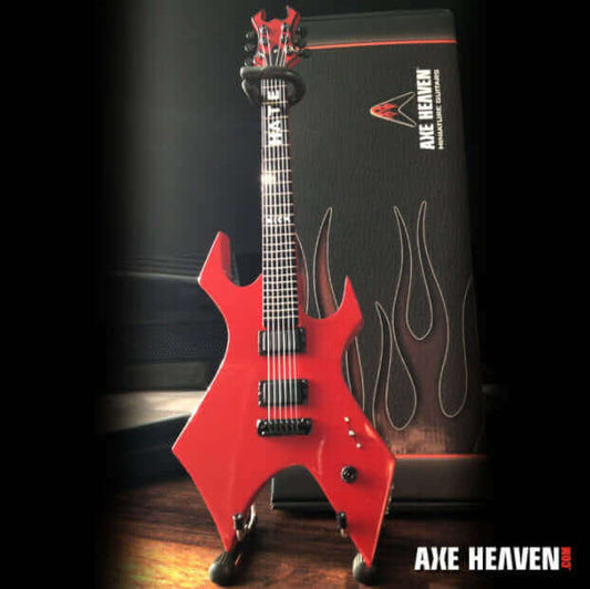 Réplique Miniature de Guitare Collectionnable Red Warlock Signature Mick Thompson
