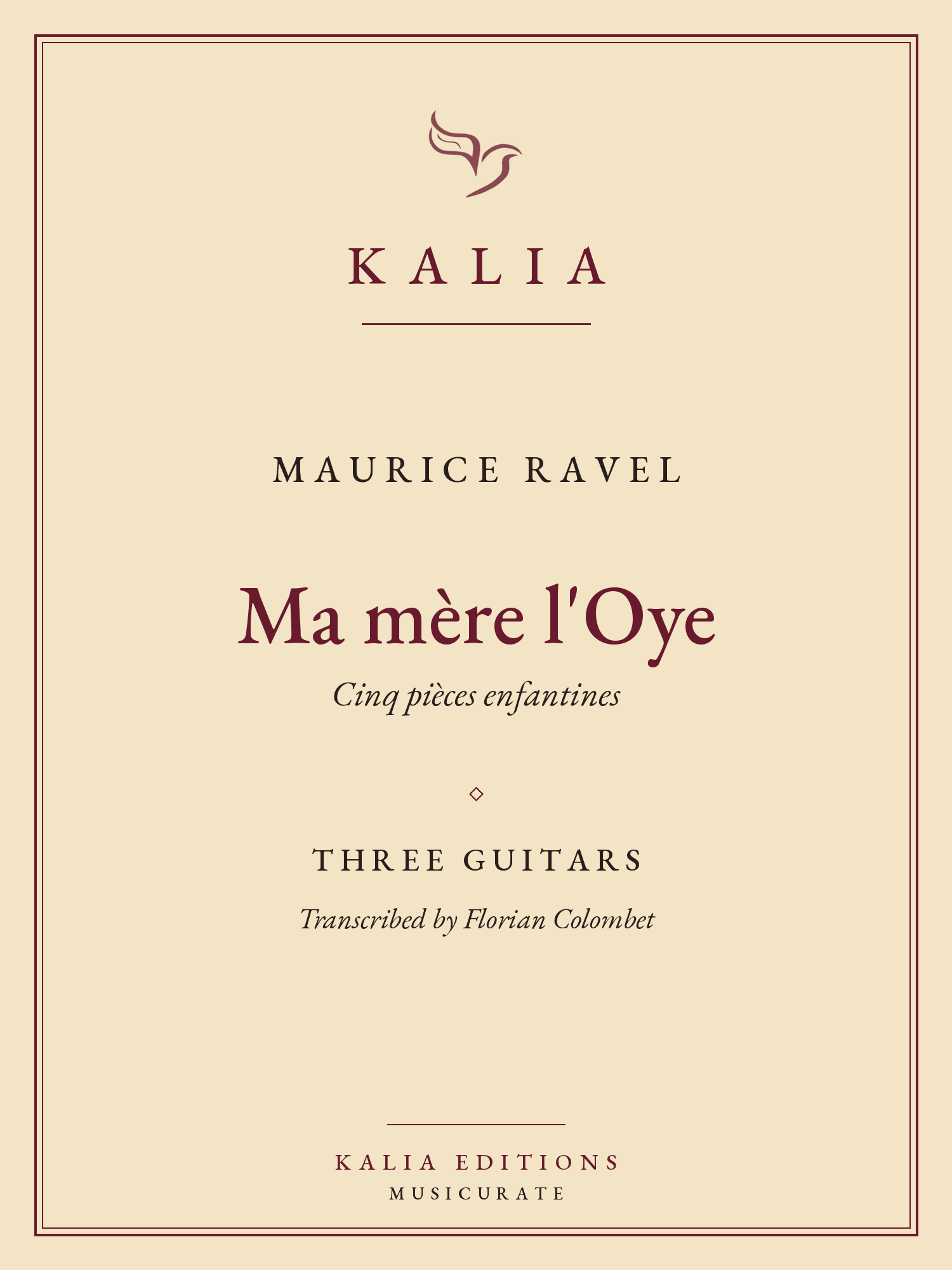 Ma mere l'Oye Ravel Colombet Kalia Editions cover