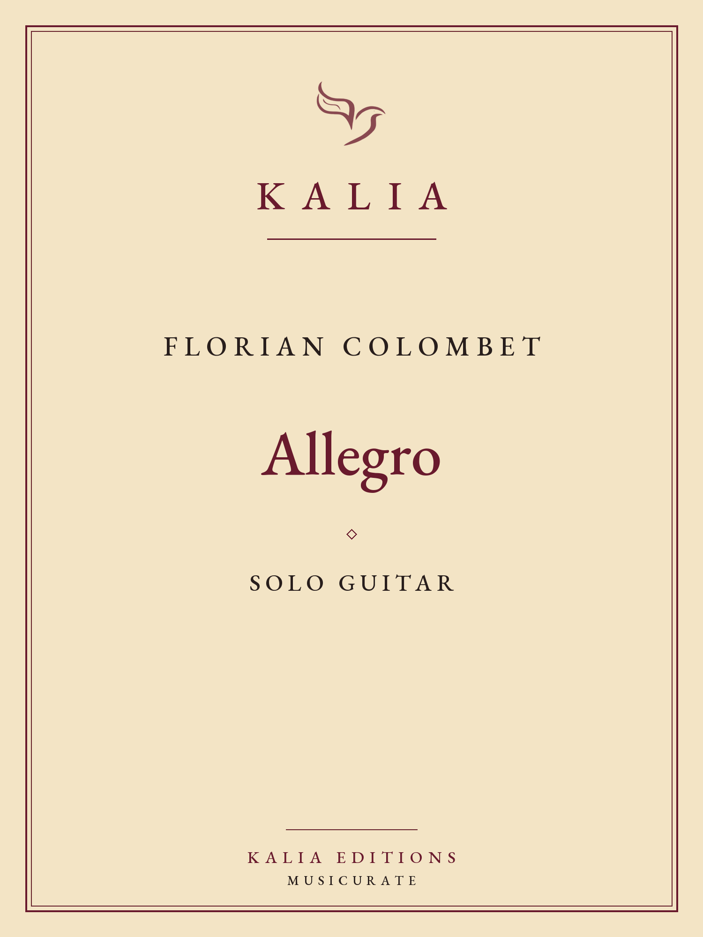 Allegro Colombet Kalia Editions cover