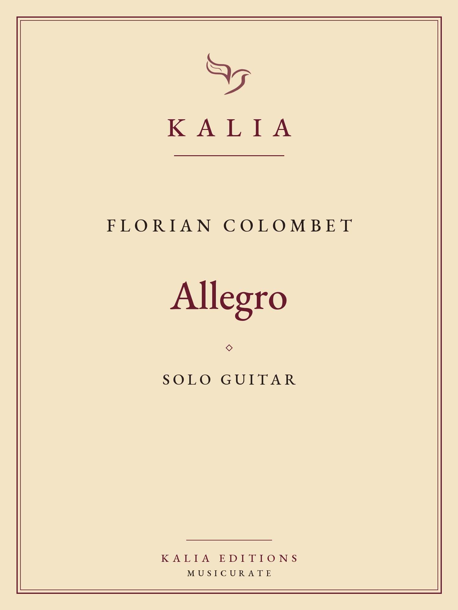 Allegro Colombet Kalia Editions cover