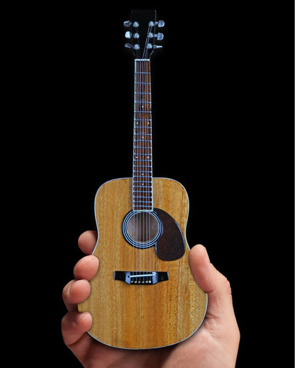 Réplique miniature de guitare acoustique, finition naturelle classique, à collectionner