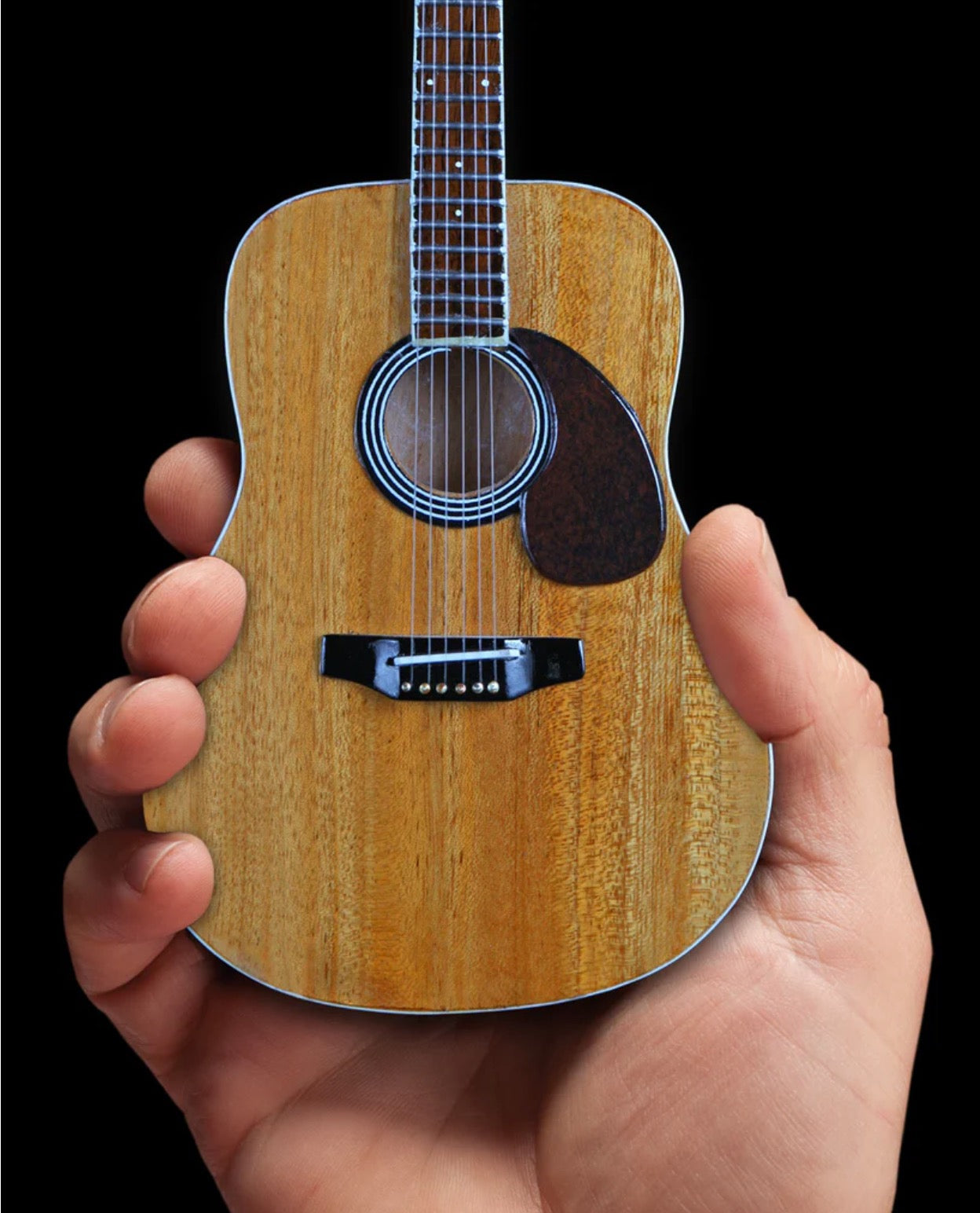 Réplique miniature de guitare acoustique, finition naturelle classique, à collectionner