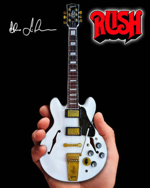 Alex Lifeson Signature ES-355 Gibson Alpine White Miniature Guitar Model - Officially Licensed