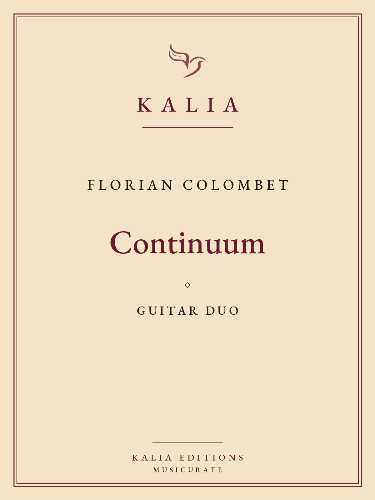 Continuum Colombet Kalia Editions cover, guitar duo