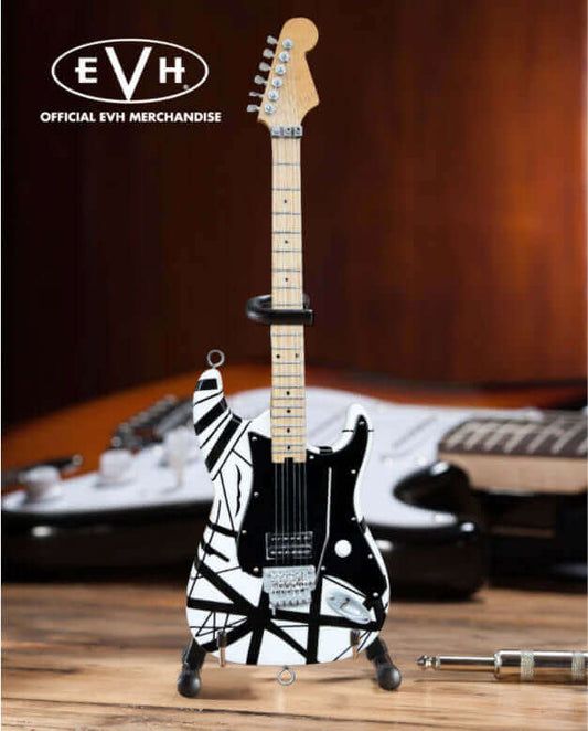 Réplique de guitare miniature de collection EVH Black & White VH1 Eddie Van Halen