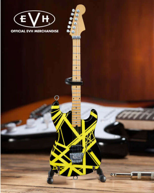 Réplique miniature de guitare EVH Black & Yellow VH2 "Bumblebee" Eddie Van Halen à collectionner
