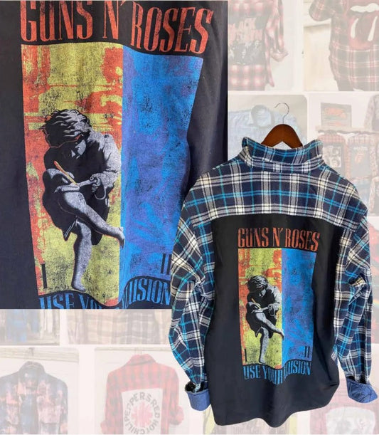 Guns n Roses '91 Use Your Illusion II - Vintage Rock Flannel Shirt