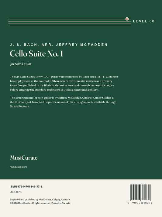 Cello Suite No. 1: back cover