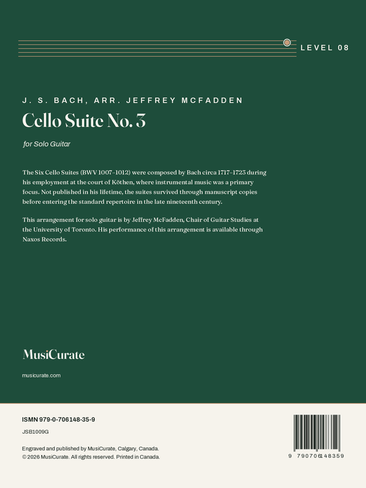 Cello Suite No. 3: back cover
