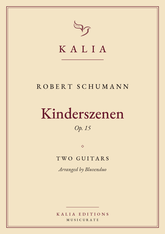 Kinderszenen Op. 15, Schumann, arranged for two guitars by Bluvenduo, Kalia Editions cover
