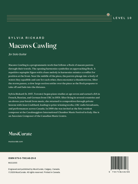 Macaws Cawling: back cover