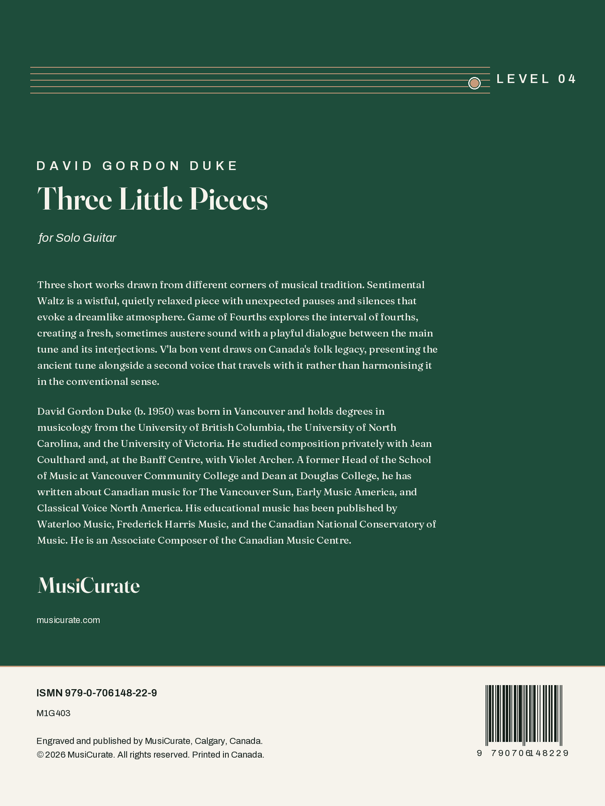 Three Little Pieces: back cover