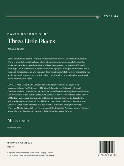 Three Little Pieces: back cover