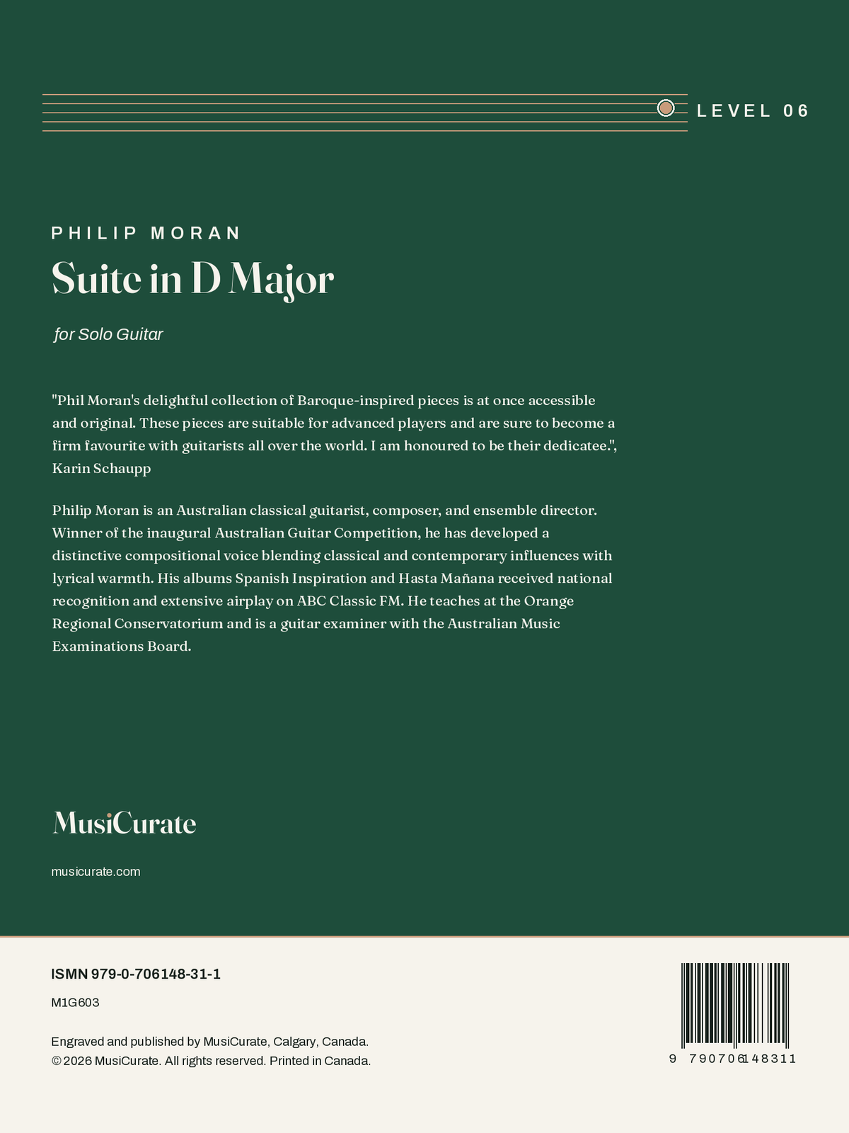 Suite in D Major: back cover