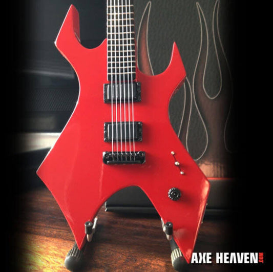 Réplique Miniature de Guitare Collectionnable Red Warlock Signature Mick Thompson