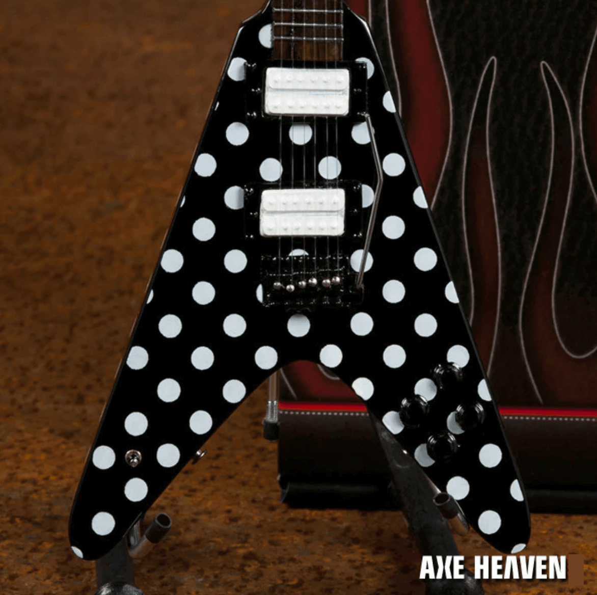Réplique de guitare miniature Randy Rhoads "Harpoon" Polka Dot V