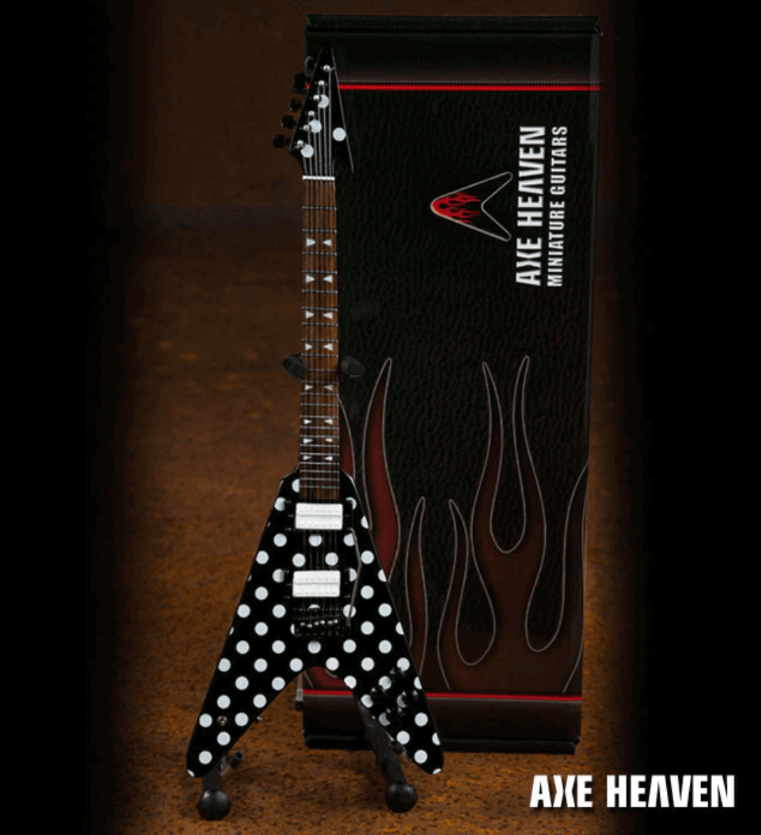 Réplique de guitare miniature Randy Rhoads "Harpoon" Polka Dot V