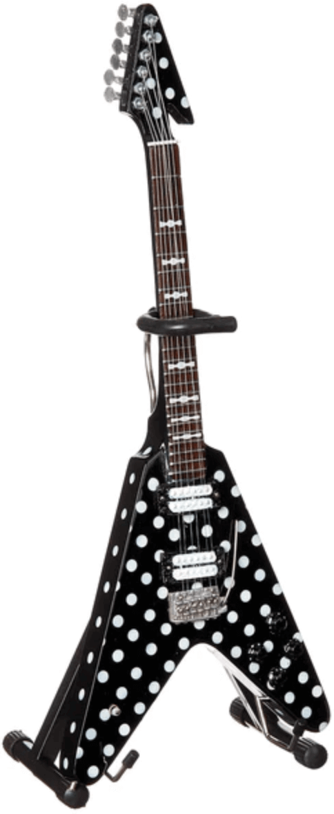 Réplique de guitare miniature Randy Rhoads "Harpoon" Polka Dot V