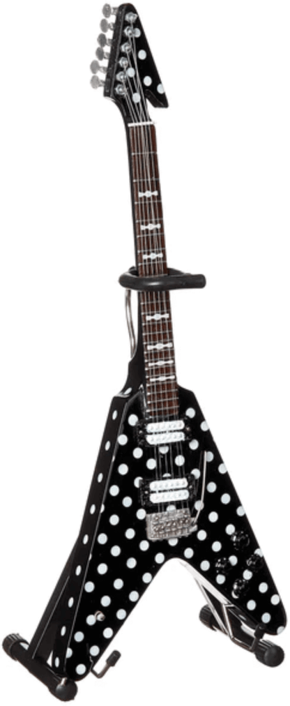 Réplique de guitare miniature Randy Rhoads "Harpoon" Polka Dot V