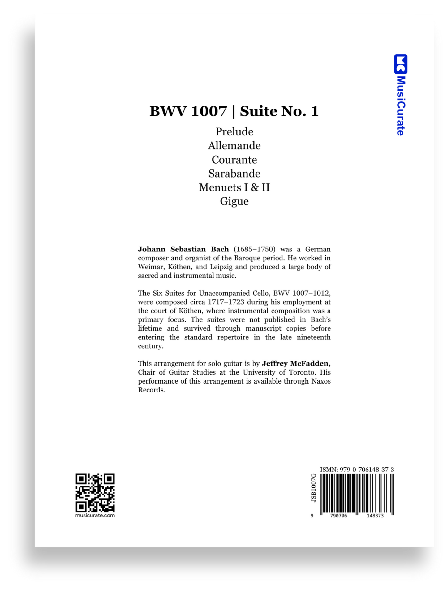 BWV 1007 (Cello Suite No. 1) arr. McFadden