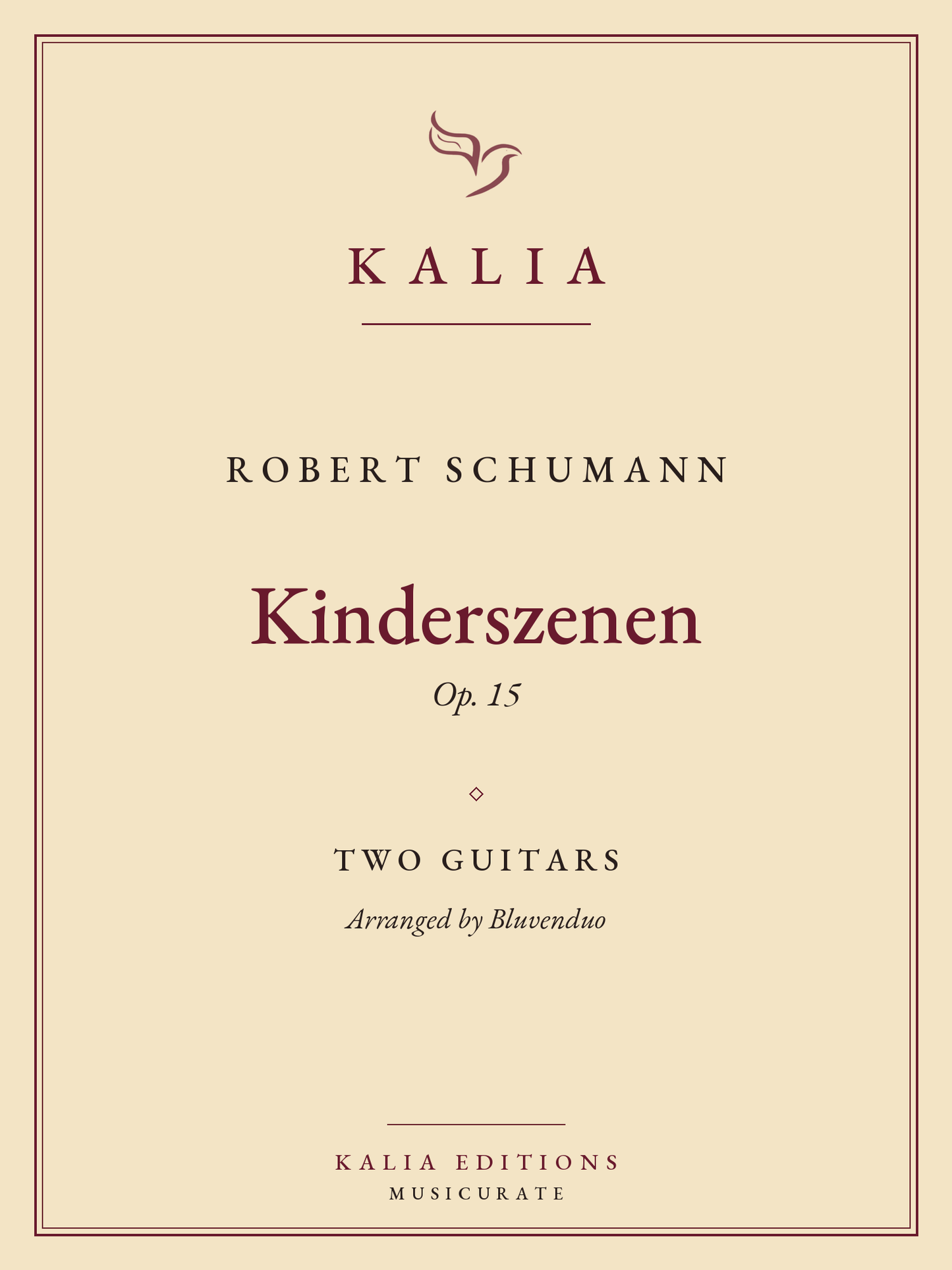 Kinderszenen Op. 15 Schumann Bluvenduo Kalia Editions cover