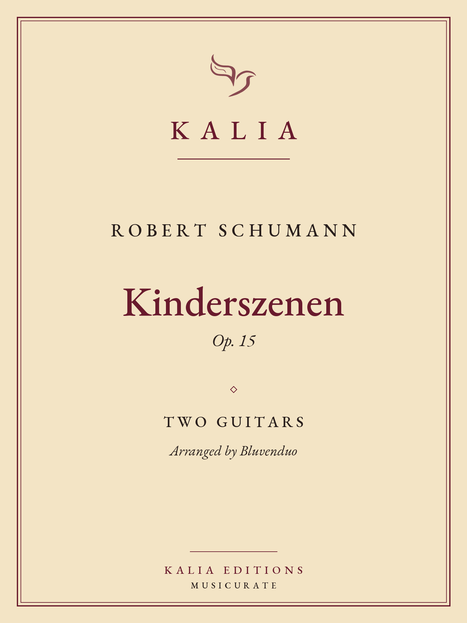Kinderszenen Op. 15 Schumann Bluvenduo Kalia Editions cover